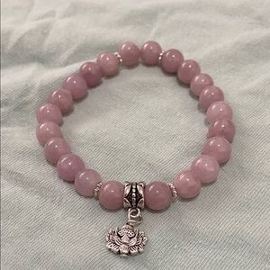 Handmade Lotus Charm Bracelet - Stretch Bracelet